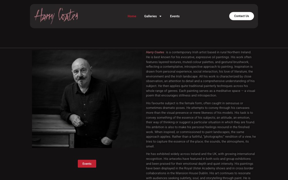 Harry Coates homepage