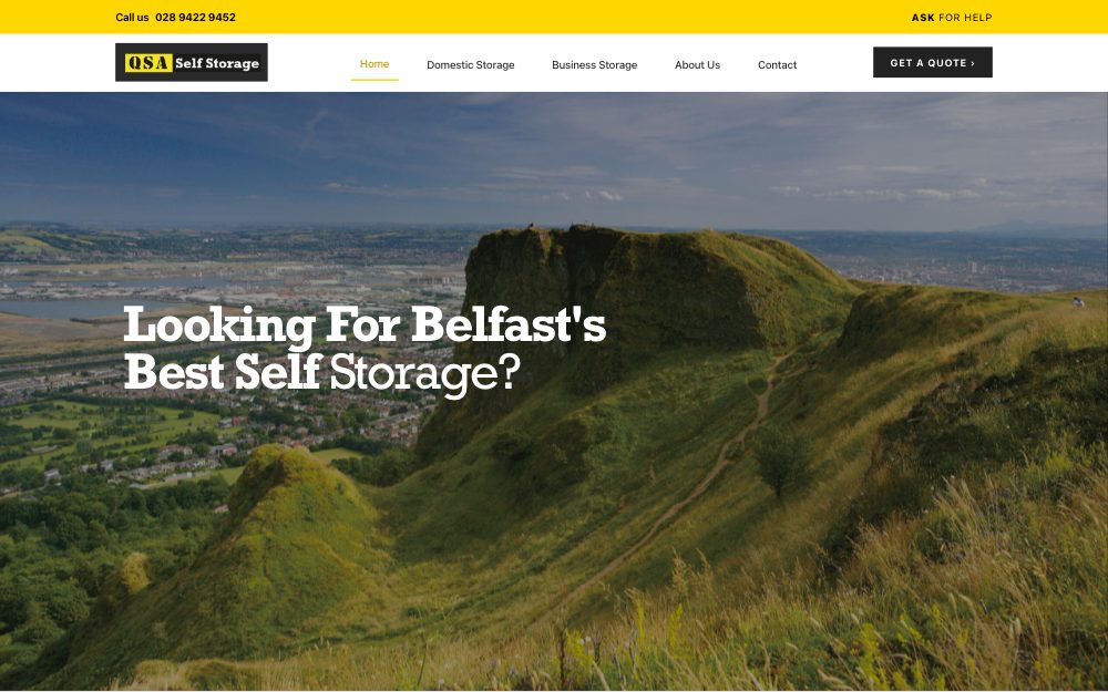 QSA Self Storage homepage